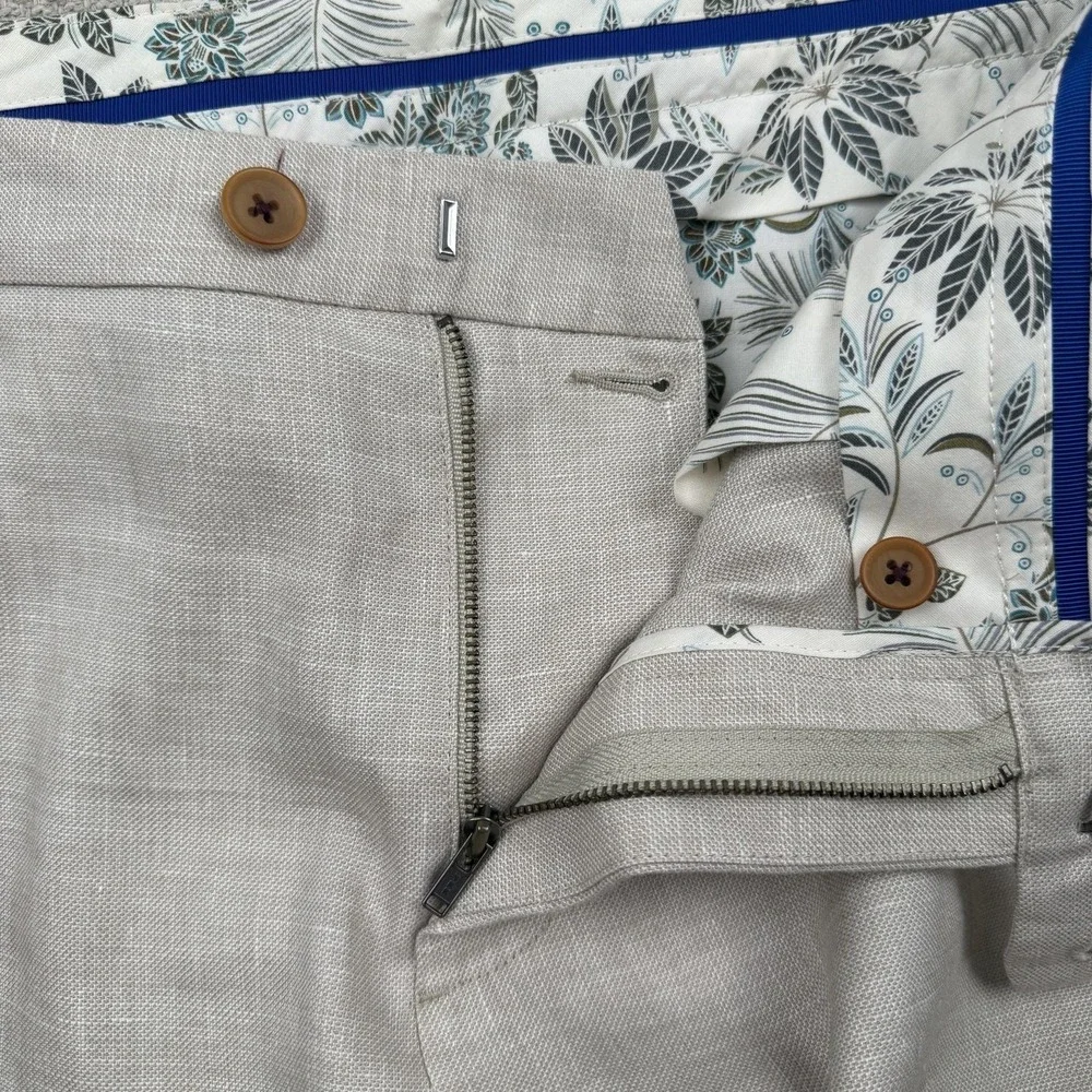 Tommy Bahama Pants Mens 34x30 Beige Linen Blend Chino Summer Travel Casual
